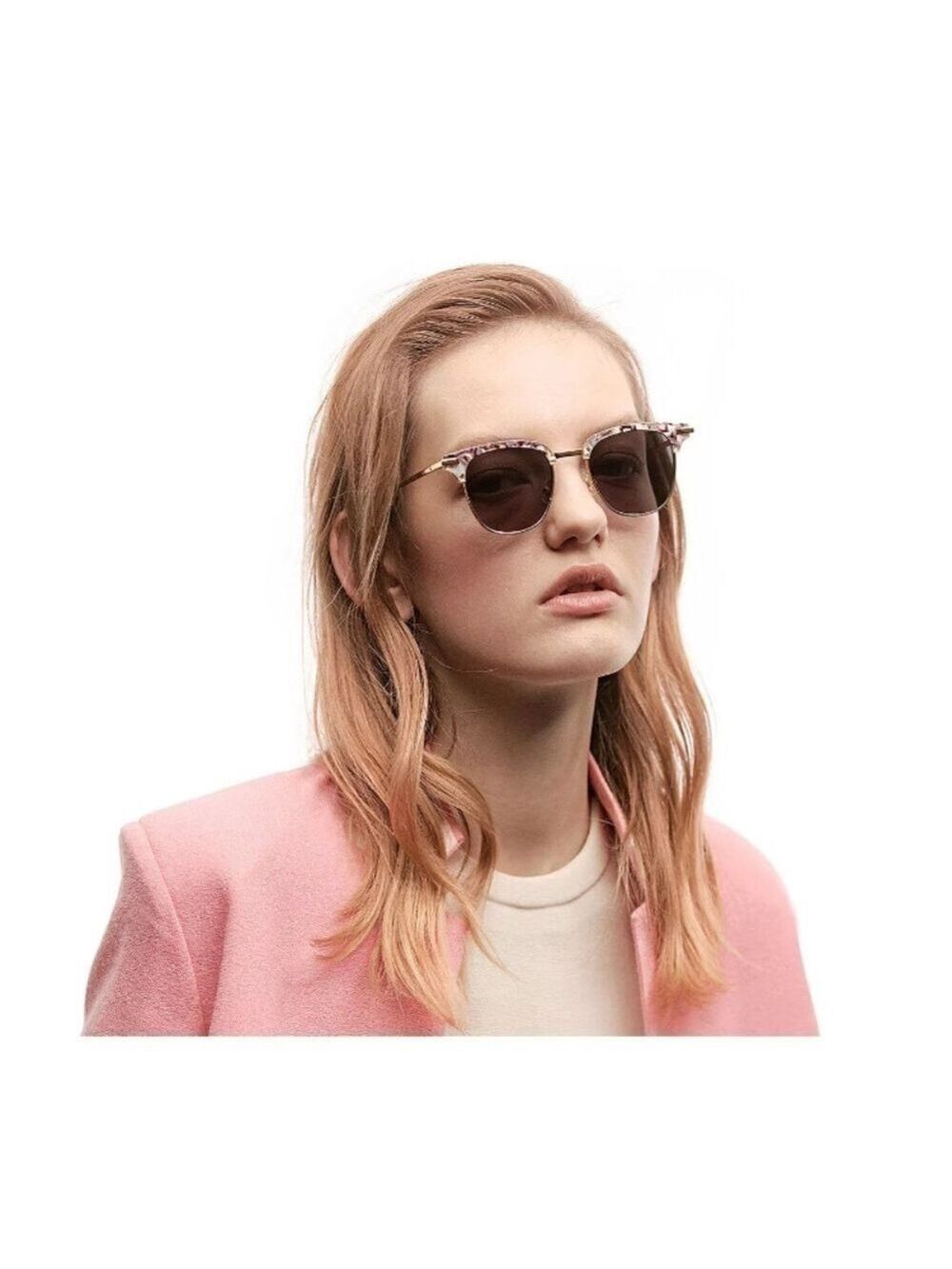 Gentle Monster Core 612 PD4 Clubmaster Gold Metal & Acetate Sunglasses